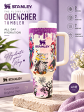 Nightmare Halloween 40 OZ Insulated Quencher Tumbler – Purple & White Edition