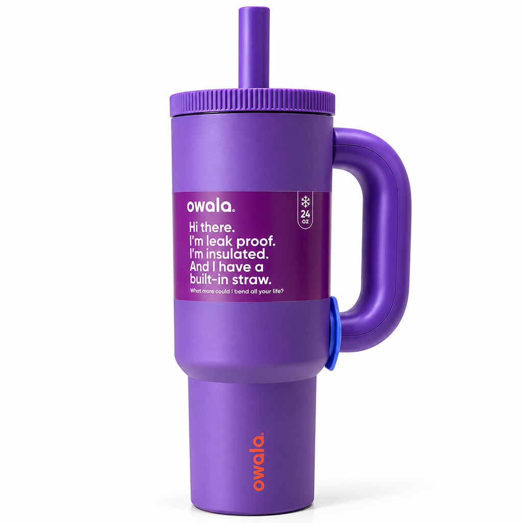 Owala Style 1250ml nsulated Tumbler with Built-In Straw & Handle Purple