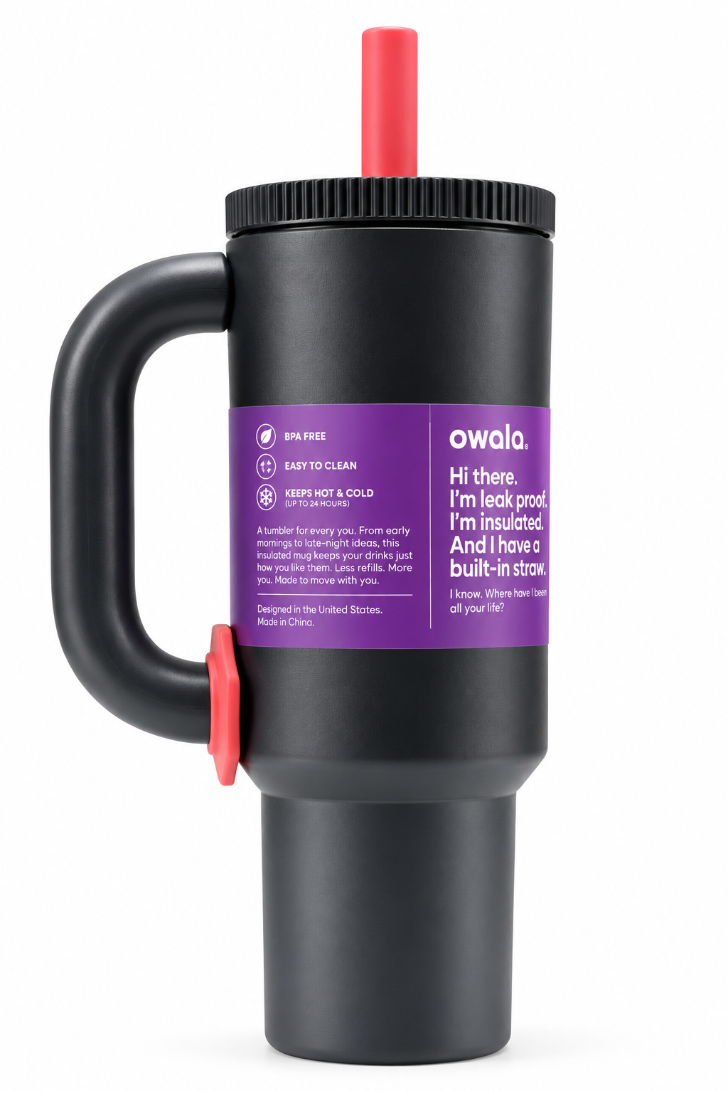 Owala Style 1250ml Insulated Tumbler with Built-In Straw & Handle