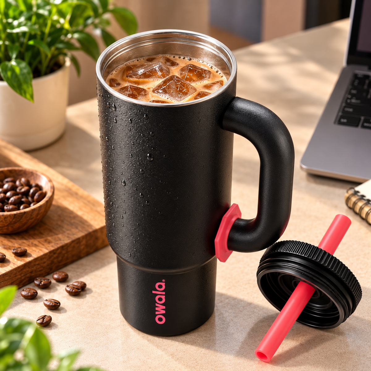 Owala Style 1250ml Insulated Tumbler with Built-In Straw & Handle
