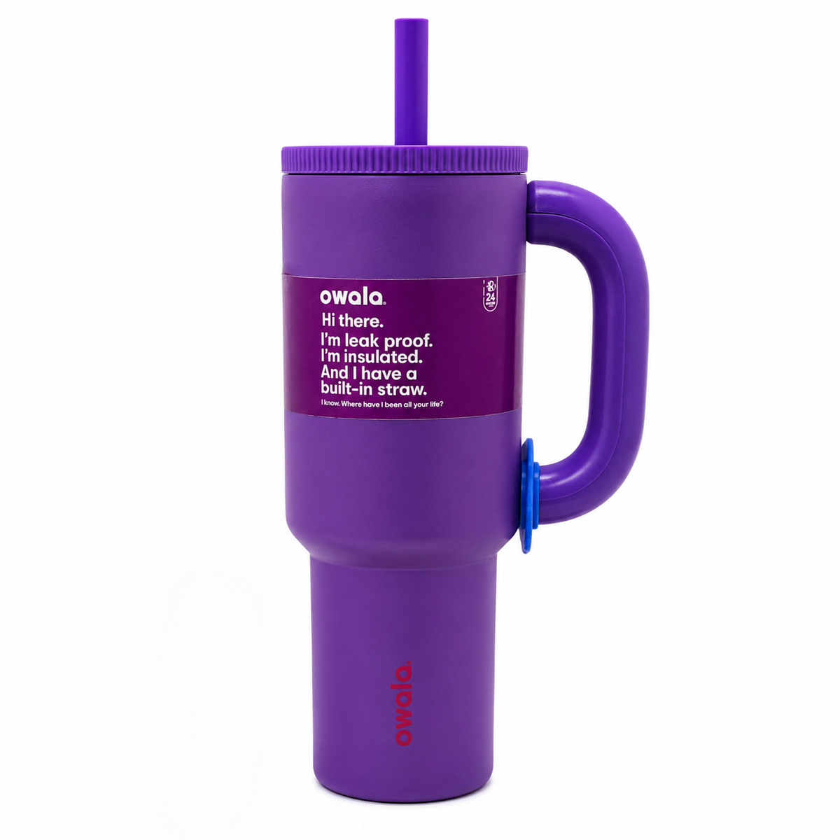 Owala Style 1250ml nsulated Tumbler with Built-In Straw & Handle Purple