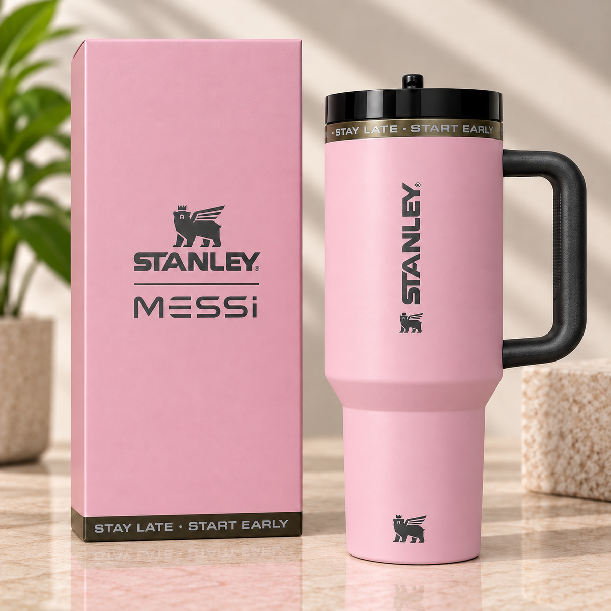 Premium Quencher Messi Edition H2.0 Style Tumbler – 40 OZ | Pink