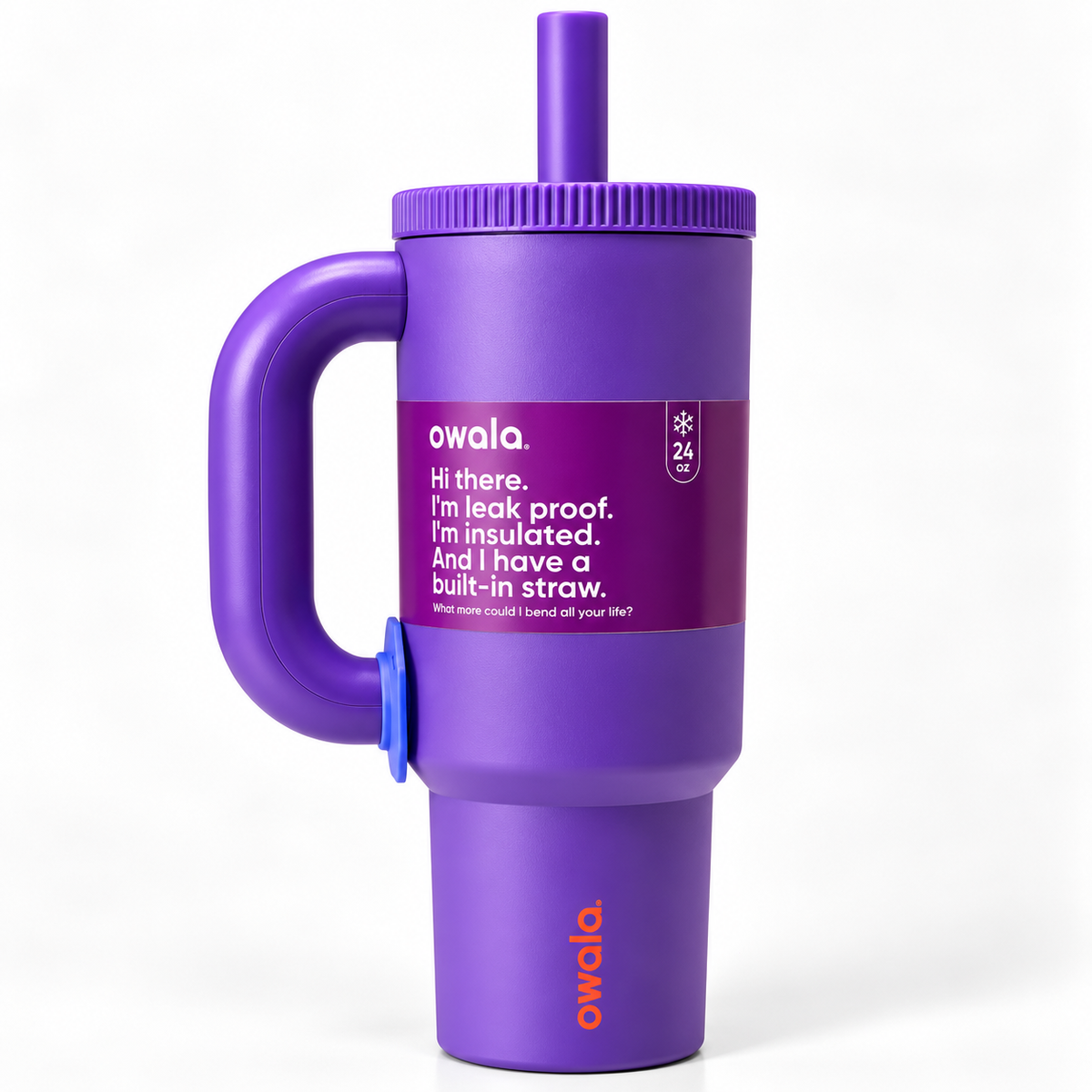 Owala Style 1250ml nsulated Tumbler with Built-In Straw & Handle Purple