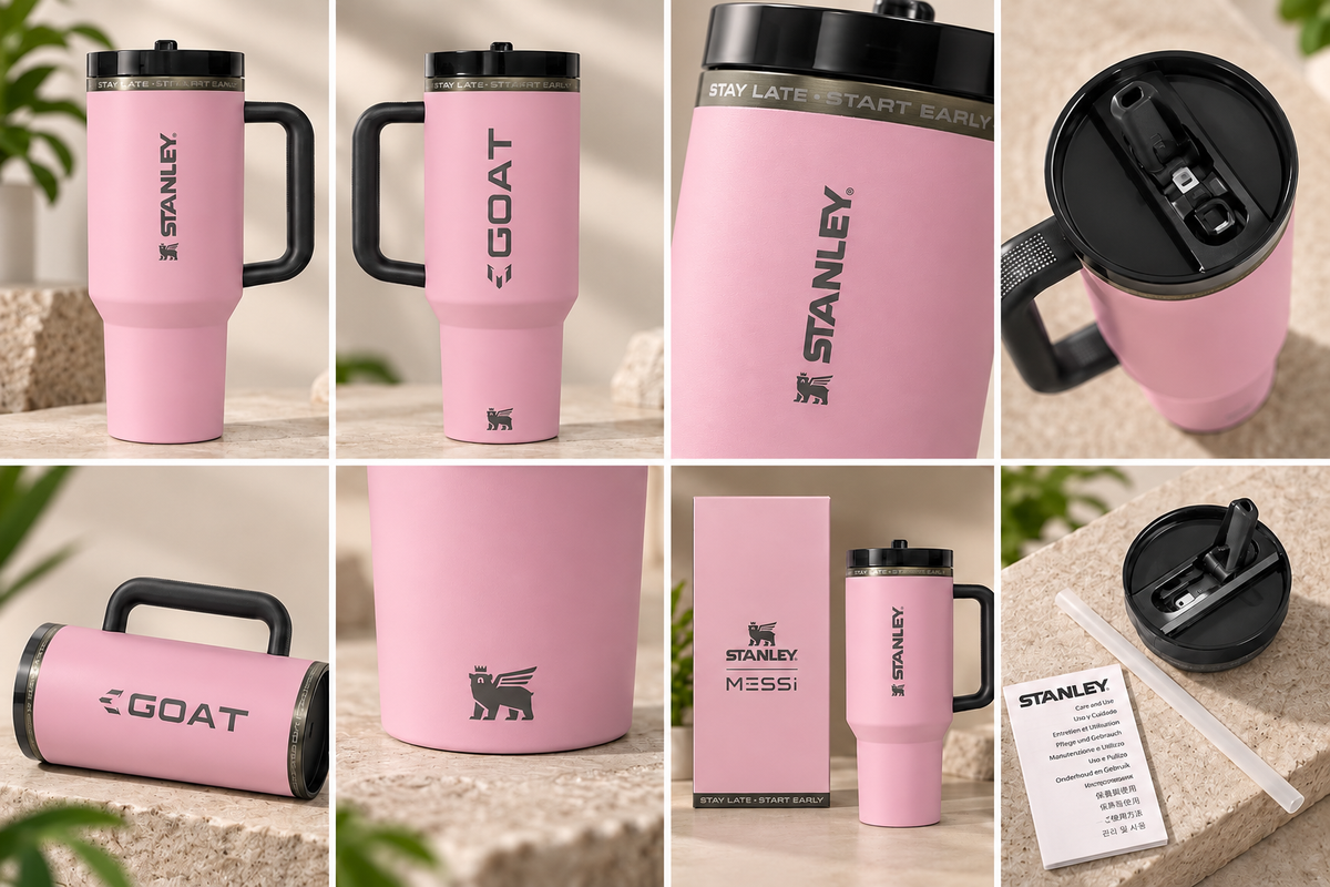 Premium Quencher Messi Edition H2.0 Style Tumbler – 40 OZ | Pink