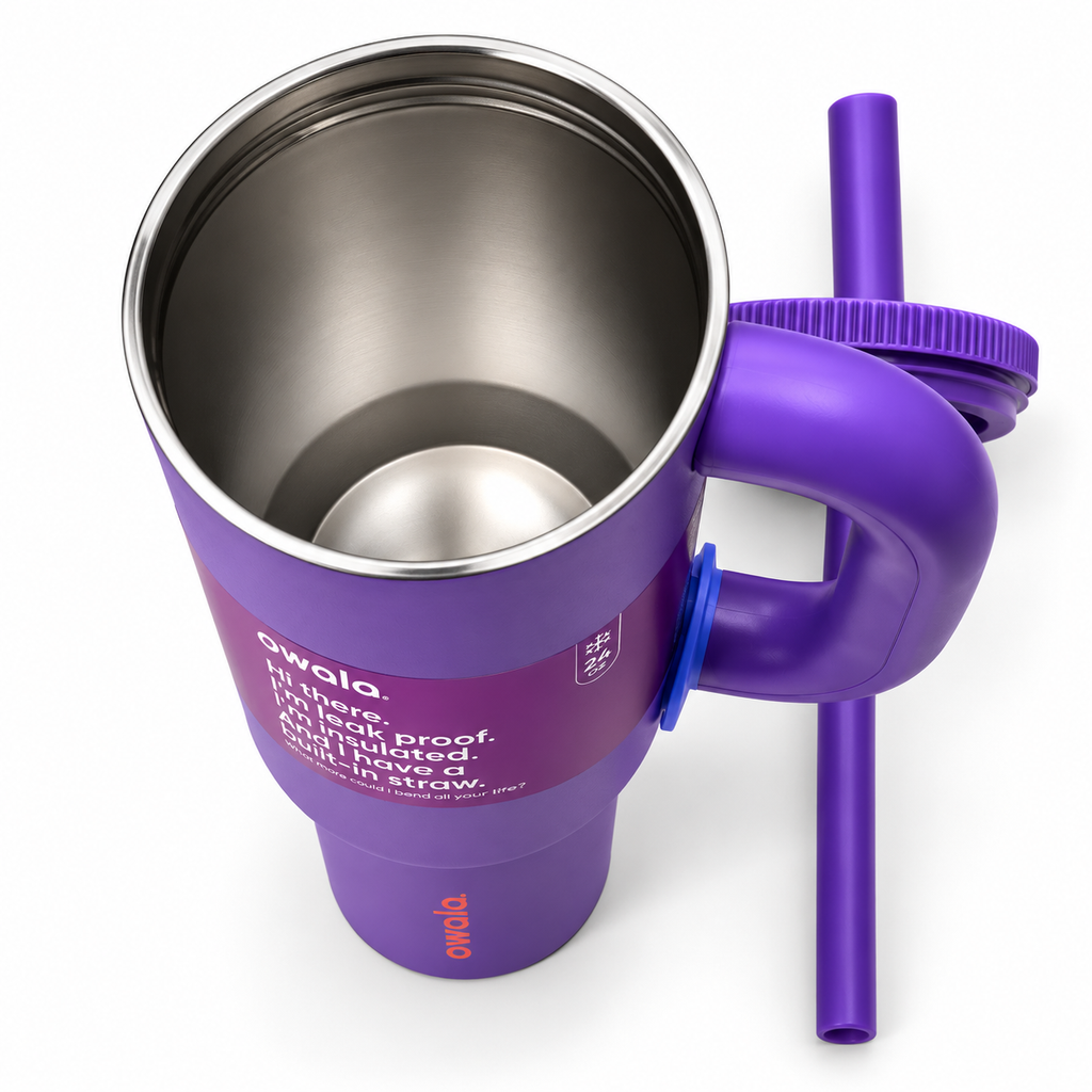 Owala Style 1250ml nsulated Tumbler with Built-In Straw & Handle Purple